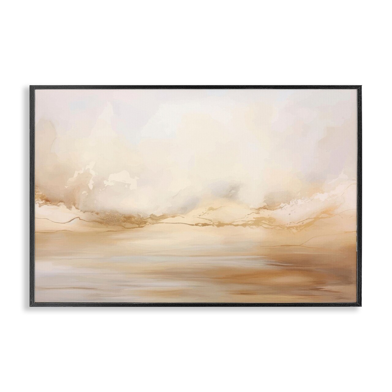 Stupell Industries Neutral Abstract Horizon Line Framed Giclee Design by LSR Creative Studio
